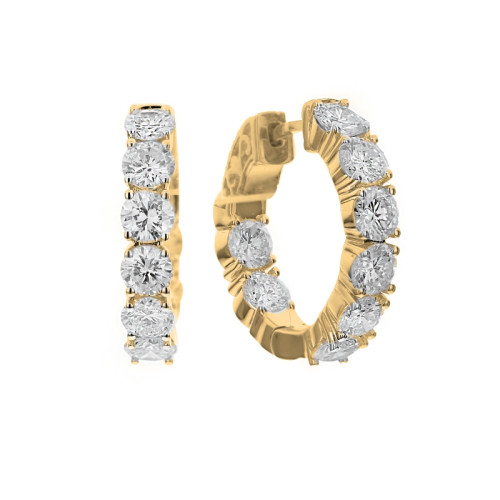18K Yellow Gold 16D=3Ctw GH Vsi1 Hoop Er