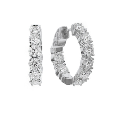 18K White Gold 16D=3Ctw GH Vsi1 Hoop Er