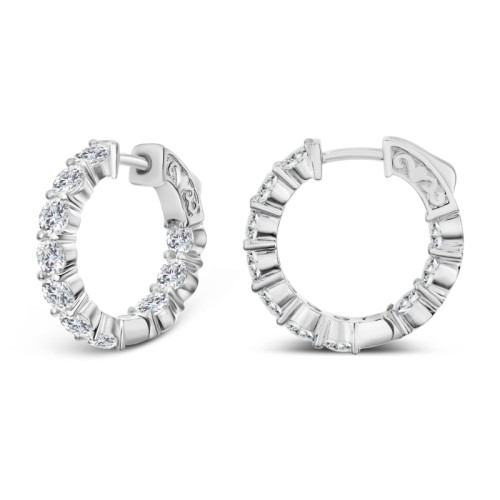 18K White Gold 20=4Ctw GH Vsi1 Hoop Er