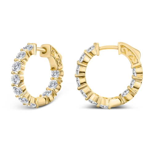 18K Yellow Gold 20=4Ctw GH Vsi1 Hoop Er
