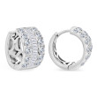 18K White Gold 2.10Ctw Rd Baguette Hoop 24D=1.25 18Bg=.85