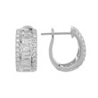 18K White Gold 3.10Ctw Rd Emerald Cut Hoop Er 44D=.75 14Em=2.35