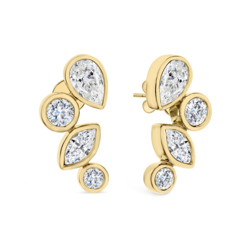 18K Yellow Gold 3.40Ctw I Vs2 Si1 Er 4Rd=1.10 2Ps=1.45 2Mq=.85