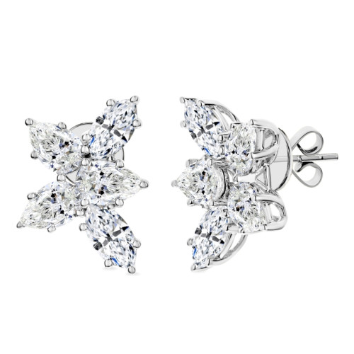 18K White Gold 3.25Ctw FG Vs Diamond Er 4Mq=1.25 6Ps=2Ct