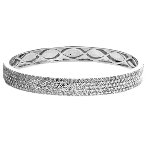 18K White Gold 3.30Ctw 5Row Bracelet 237D