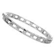 18K White Gold 1.20Ctw Link Bangle Bracelet 72D 60X53
