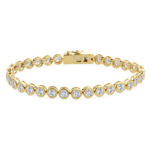 18K Yellow Gold 34=5.10 Hvs2 Diamond Bracelet 34Rbc Bezel