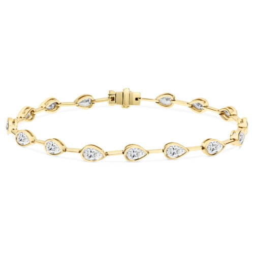 18K Yellow Gold 16Ps=3.25 Diamond Bezel Bracelet