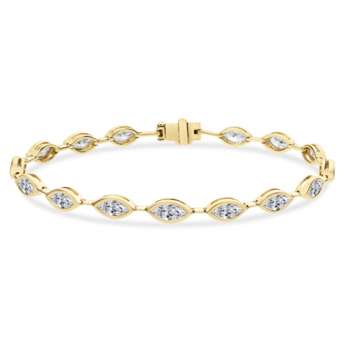 18K Yellow Gold 16Mq=5.25 I Vs Diamond Br Bezel