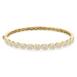 18K Yellow Gold 12Ov=3.10 Hi Vs2 Diamond Bangle