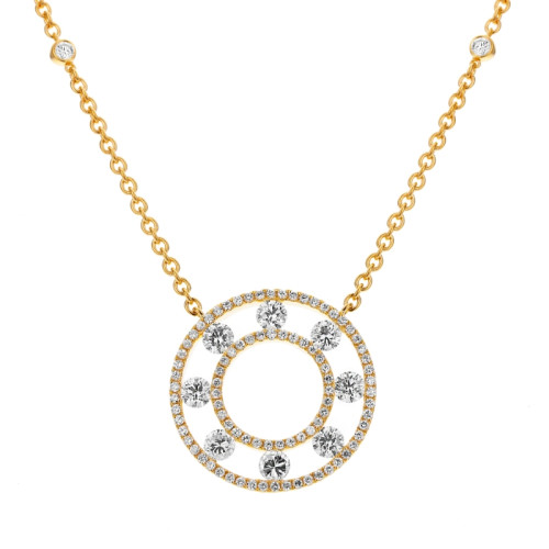 18K Yellow Gold 4Ctw Dia Circ Nk 18