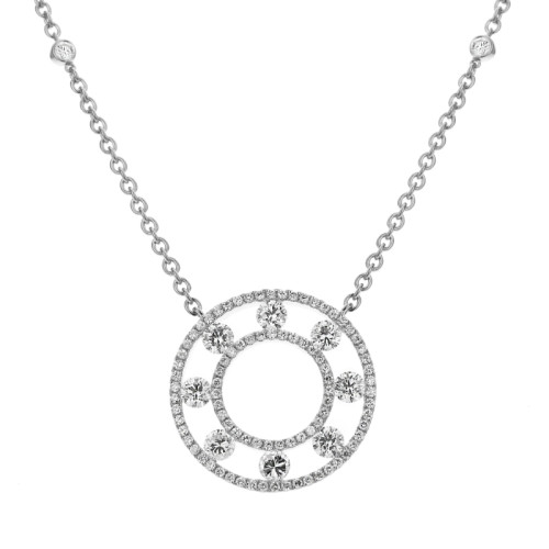 18K White Gold 4Ctw Gh Vsi1 Circ Nk 91D=1.30 8D=2.70