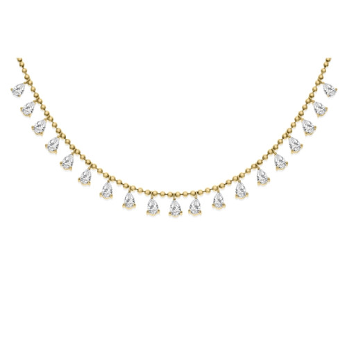 18K Yellow Gold 19Ps=5Ct Hi Vsi1 Neck 18