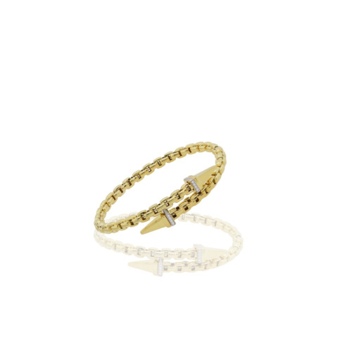 14K Yellow Gold .20D Pyramid Tip Bracelet