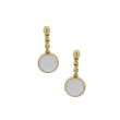 14K Yellow Gold .41D Mop White Topaz Earrings