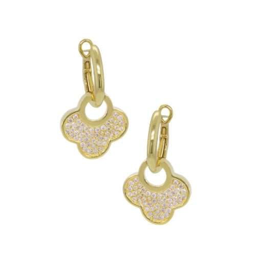 14K Yellow Gold .58D Hoop Dangle Earrings
