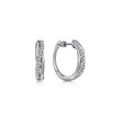 925 Sterling Silver Twisted 15mm White Sapphire Huggie Earrings