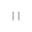 925 Sterling Silver Twisted 15mm White Sapphire Huggie Earrings