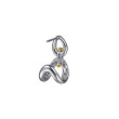 925 Sterling Silver and 14K Yellow Gold Bujukan Link J Hoop Earrings