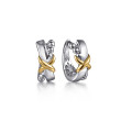 925 Sterling Silver and 14K Yellow Gold Bujukan Intricate Hoop Earrings