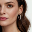 925 Sterling Silver and 14K Yellow Gold Bujukan Criss Cross J Hoop Earrings