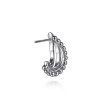 925 Sterling Silver and 14K Yellow Gold Bujukan Criss Cross J Hoop Earrings