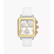 Deco Sport Chronograph Gold-Plated White Silicone Watch