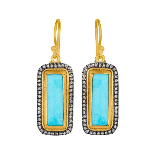24K Oxi Sterling Silver .67D 7.10Tq Earrings