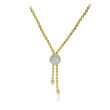 14K Yellow Gold .43D Mop White Topaz Necklace