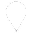 925 Sterling Silver Round Filigree White Sapphire Pendant Necklace