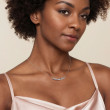 925 Sterling Silver White Sapphire Bar Necklace