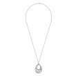 925 Sterling Silver Multi Row of Rope Teardrop Pendant Necklace