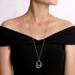 925 Sterling Silver Multi Row of Rope Teardrop Pendant Necklace