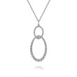 925 Sterling Silver Bujukan White Sapphire Circle Pendant Necklace