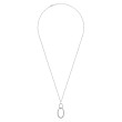 925 Sterling Silver Bujukan White Sapphire Circle Pendant Necklace