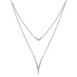 925 Sterling Silver Bujukan White Sapphire Chevron Necklace