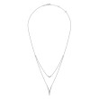 925 Sterling Silver Bujukan White Sapphire Chevron Necklace