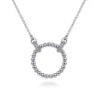 925 Sterling Silver Bujukan White Sapphire Open Circle Pendant Necklace