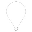 925 Sterling Silver Bujukan White Sapphire Open Circle Pendant Necklace