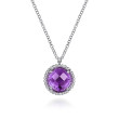 925 Sterling Silver Bujukan Amethyst Pendant Necklace
