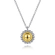 925 Sterling Silver and 14K Yellow Gold Fashion Pendant Necklace