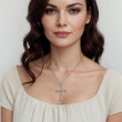 925 Sterling Silver and 14K Yellow Gold Bujukan Cross Pendant Necklace