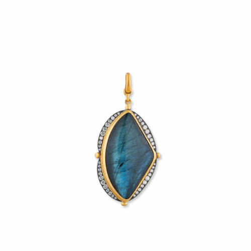 24K Sterling Silver .94D 44.88Lab Necklace Olya