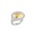 24K Sterling Silver .42D Dome Ring