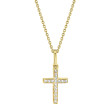 0.06Ct 14K Yellow Gold Diamond Cross Necklace