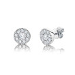 White Gold And Diamond Cluster Style Stud Earrings