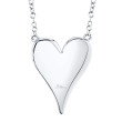 0.21Ct 14K White Gold Diamond Pave Heart Necklace