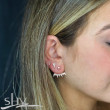 0.08Ct 14K White Gold Diamond Bar Stud Earring