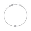 14K White Gold Diamond Circle Bracelet with Diamonds
