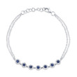 0.21Ct Diamond & 0.53Ct Blue Sapphire 14K White Gold Diamond Bracelet